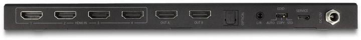 Productafbeelding Delock HDMI Matrix Switch 4 x HDMI in naar 2 x HDMI out 4K 60 Hz met Audio Extractor