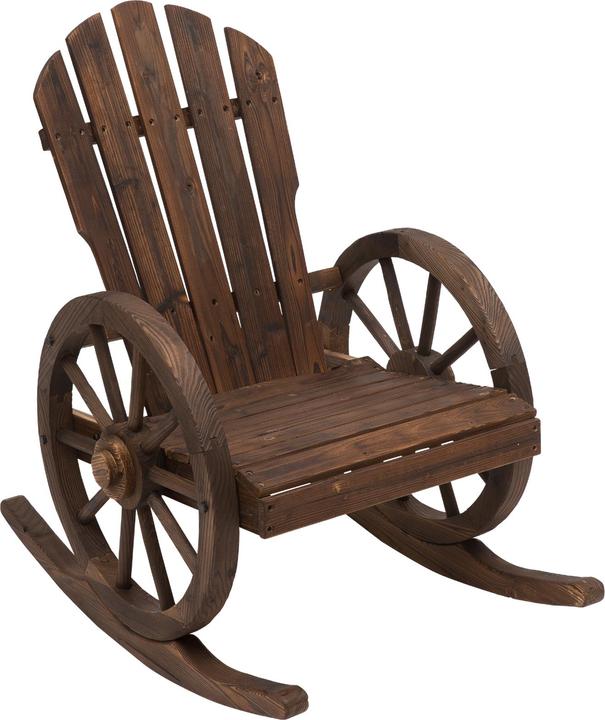 Actual product image Outsunny Wagon Wheel Design Rocking Chair