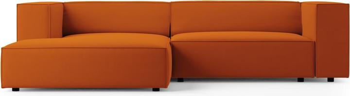 Actual product image Cosmopolitan Design Velvet Left Corner Sofa, "Arendal", 3 Seats, Terracotta, 224x166x70 Made in Europe (3-seater, Corner sofa)