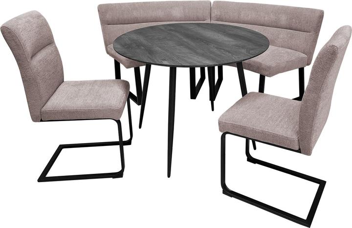 Produktbild HTI-Living Sitzgruppe Liron Tisch mit Eckbank und 2 Stühlen Cappurro (100 x 76 x 100 cm)