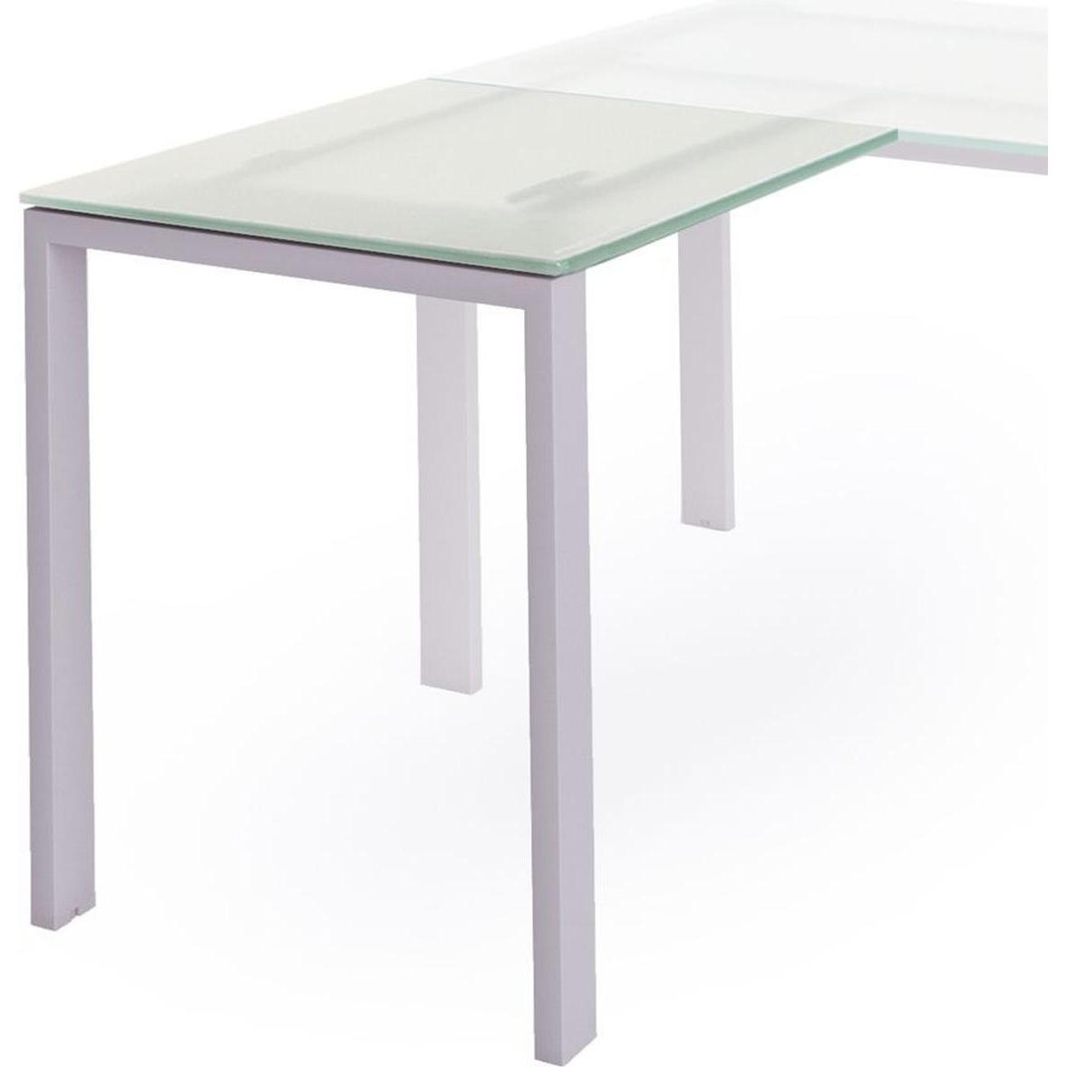 Rocada, Schreibtisch, Anstelltisch Total BxTxH 100x60x73cm Gestell grau Platte Glas satiniert (100 x 60 x 73 cm)