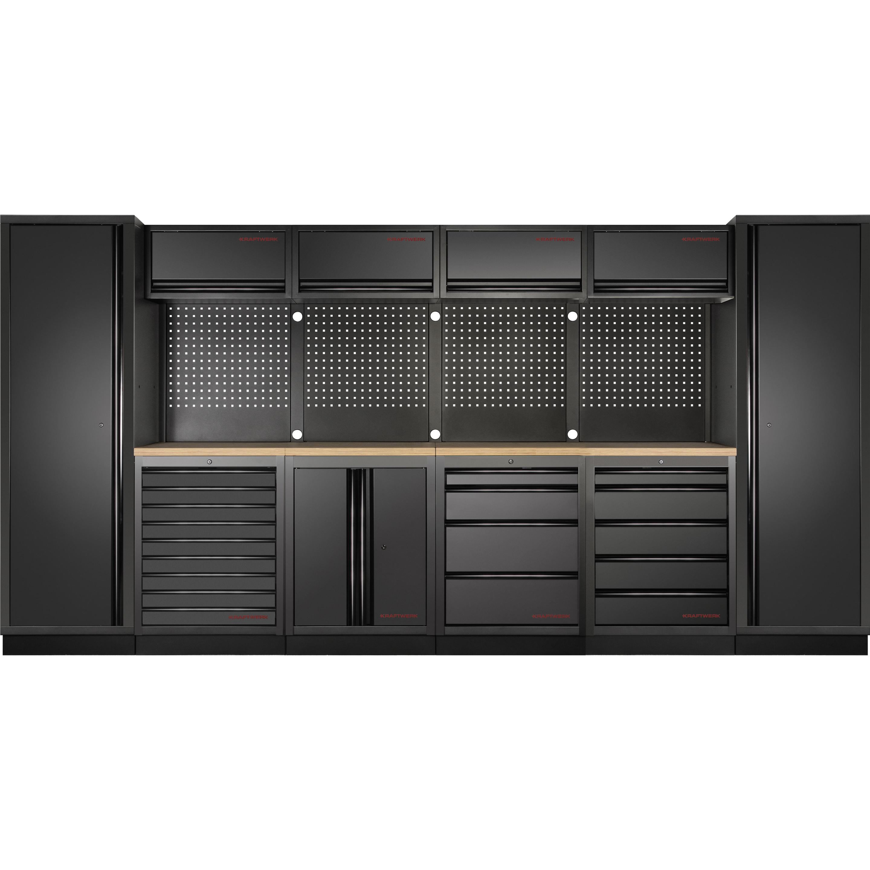 Kraftwerk, Werkstattschrank, MOBILIO-EX BLK Kombi Lochwand Buche (392 cm, 200 cm)