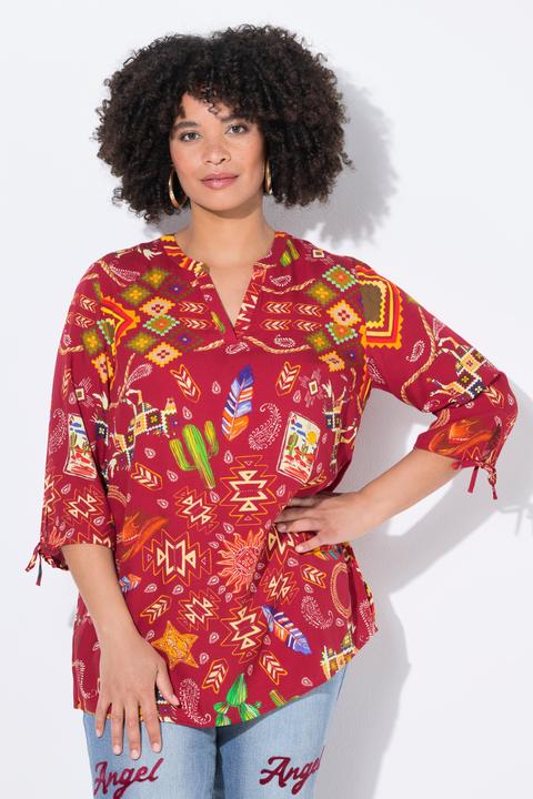 Produktbild Angel of Style Bluse, A-Linie, Western-Muster, 3/4-Ärmel (46)