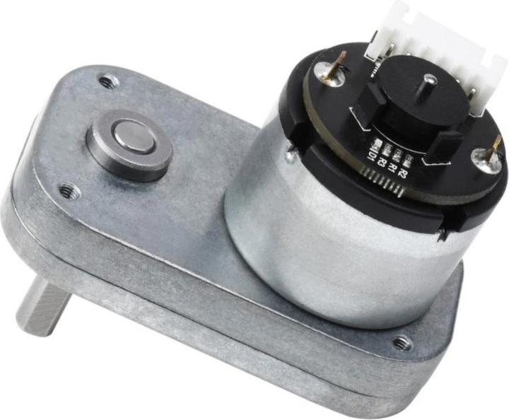 Actual product image WaveShare L-Shaped 240RPM 4Kg*cm 12V DC Motor with Metal Gearbox and Encoder