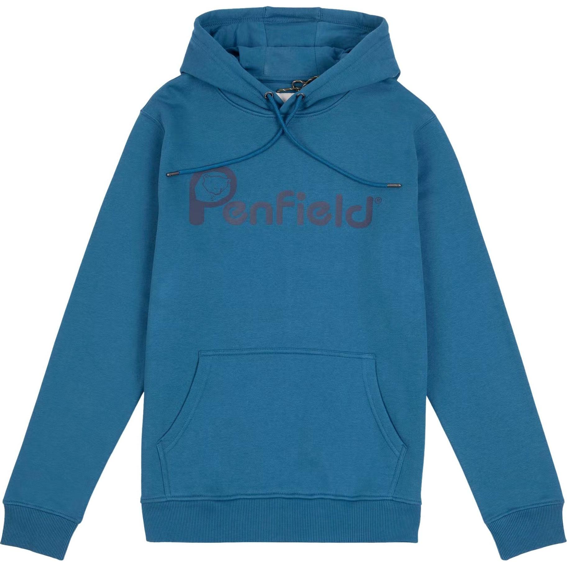 Penfield, Herren, Pullover, kapuzenpulli bear chet print, Blau, (S)