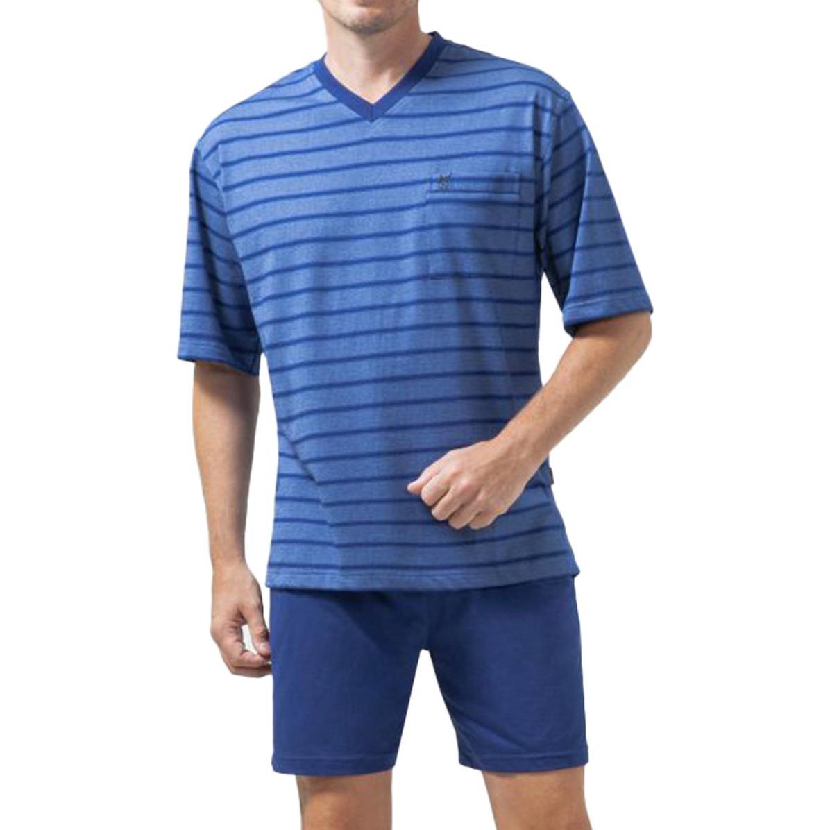 Thumbnail - Hajo, Herren, Pyjama, Pyjama Homewear Bequem sitzend - 16257, Blau, (M)