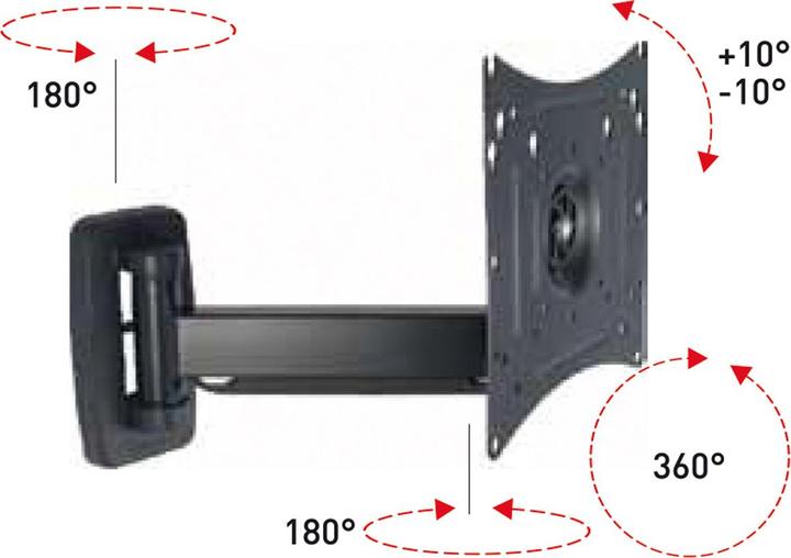 Produktbild Roline LCD/TV-Wandhalterung Extralang 3 Drehpunkte (Wand, 40", 25 kg)