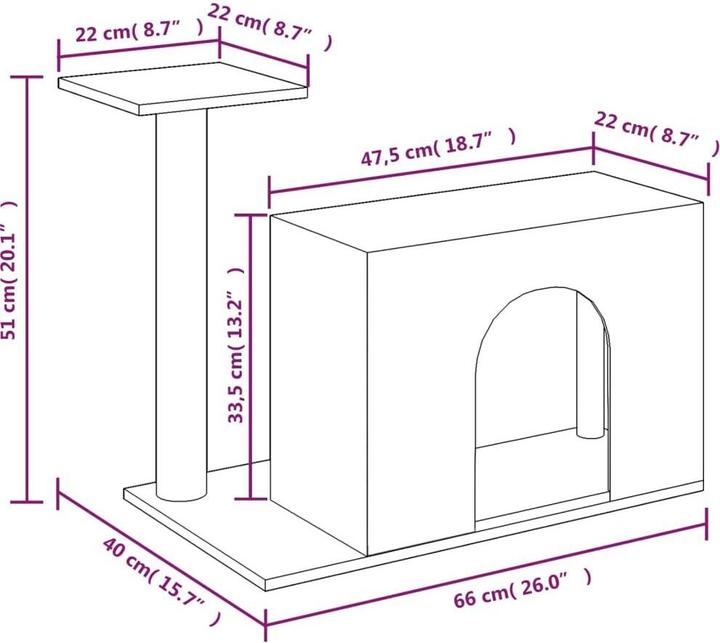 Produktbild vidaXL Kratzbaum (51 cm, Hellgrau)