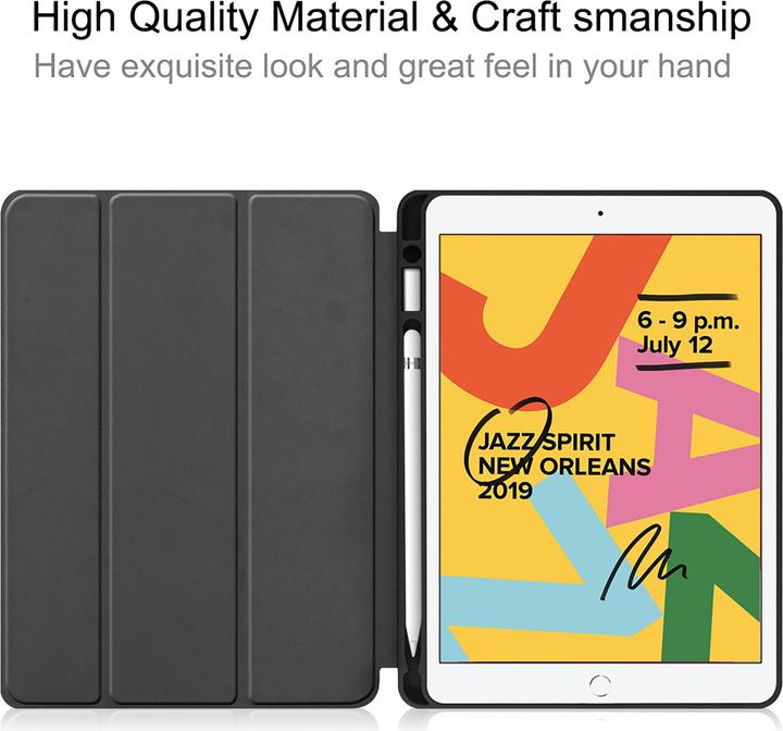 Produktbild Cazy Premium Smart Hülle Kompatibel mit iPad 2021 (9th Gen)/2020 (8th Gen)/iPad 2019 (7th Gen) - Schutz (iPad 2021 (9. Gen), iPad 2019 (7. Gen), iPad 2020 (8. Gen))