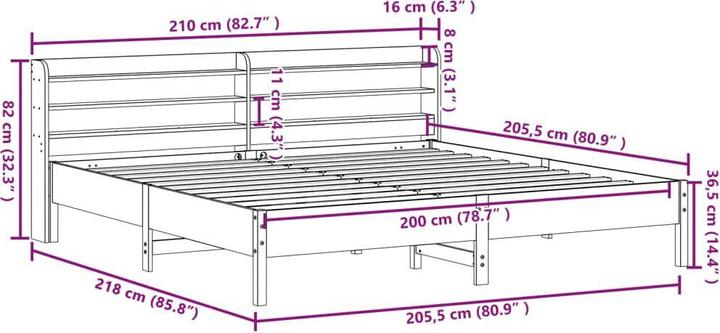 Image du produit vidaXL Bettgestell (200 x 200 cm)