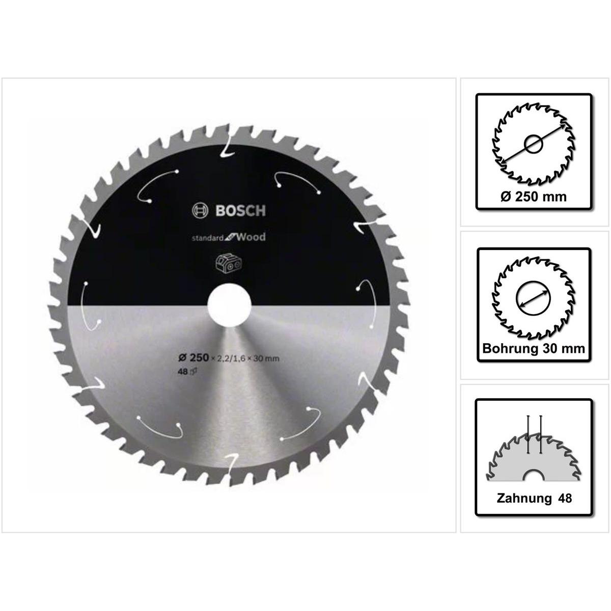 Thumbnail - Bosch Professional Zubehör, Sägeblatt, PRO Wood cordless Kreissägeblatt, 250 x 2,2 x 30 mm