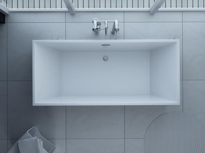 Produktbild PureHaven freistehende Luxus Acryl-Badewanne 170x80 cm elegant inkl. Siphon Überlaufschutz leicht zu (200 l, 80 cm, 170 cm)