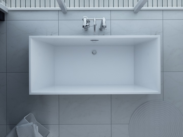 Actual product image PureHaven freestanding luxury acrylic bath tub 170x80 cm elegant incl. siphon overflow protection easy to (200 l, 80 cm, 170 cm)