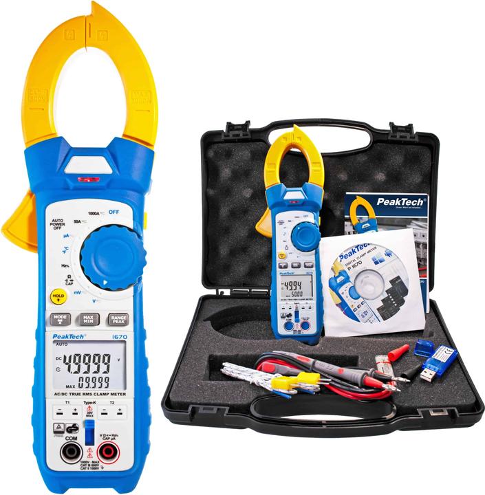 Actual product image Peaktech P 1670 Current clamp meter (CAT III 600V, CAT II 1000V)