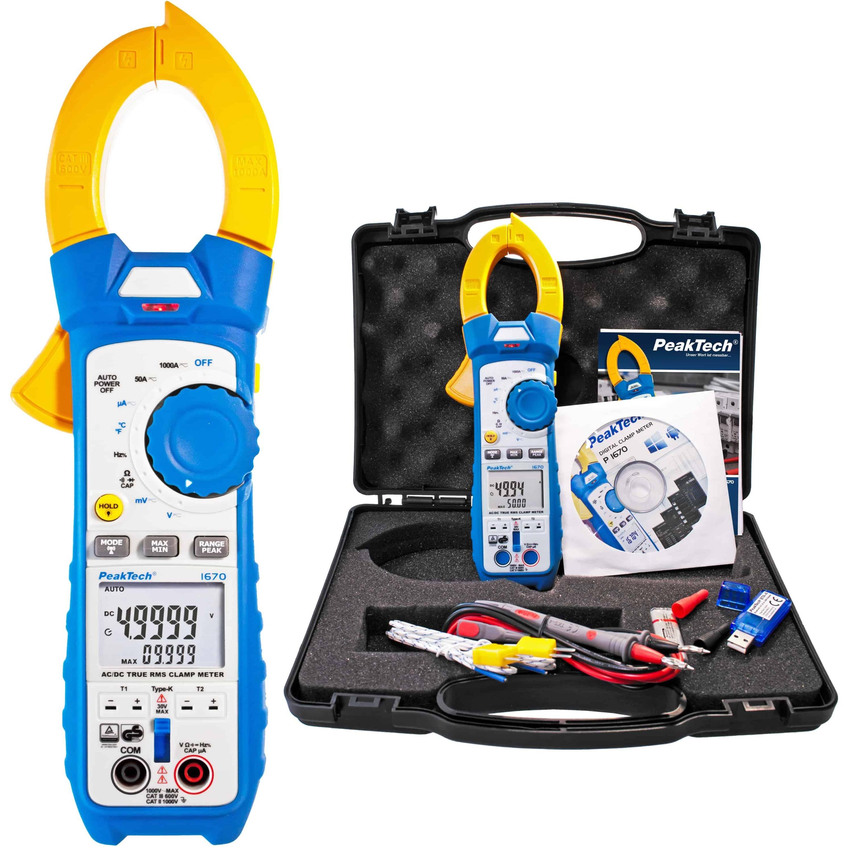 Thumbnail - Peaktech, Multimeter, P 1670 Stromzangenmessgerät (CAT III 600V, CAT II 1000V)