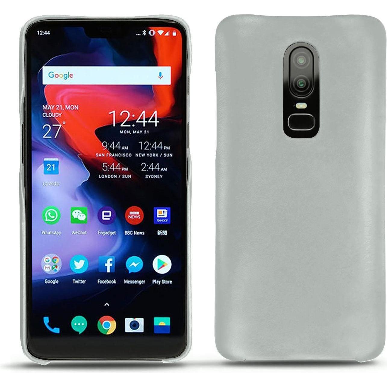 Noreve Lederschutzhülle (OnePlus 6), Smartphone Hülle, Grau