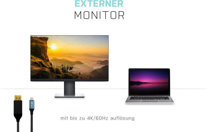 Produktbild i-tec USB Typ C — DisplayPort (Thunderbolt 3, 150 cm)