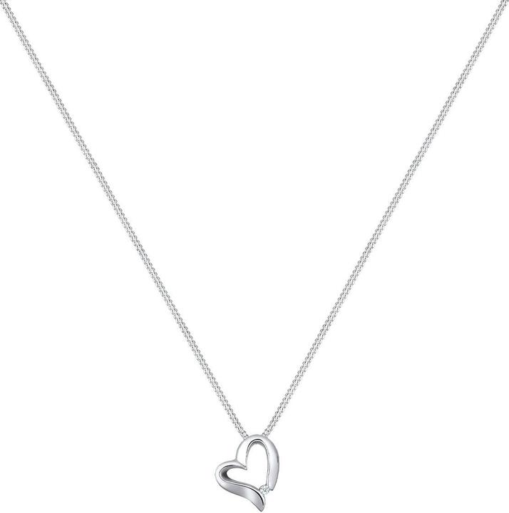 Actual product image Elli mit Herz-Anhänger Diamant (0.015 ct.) (Sterling Silver, 45 cm)