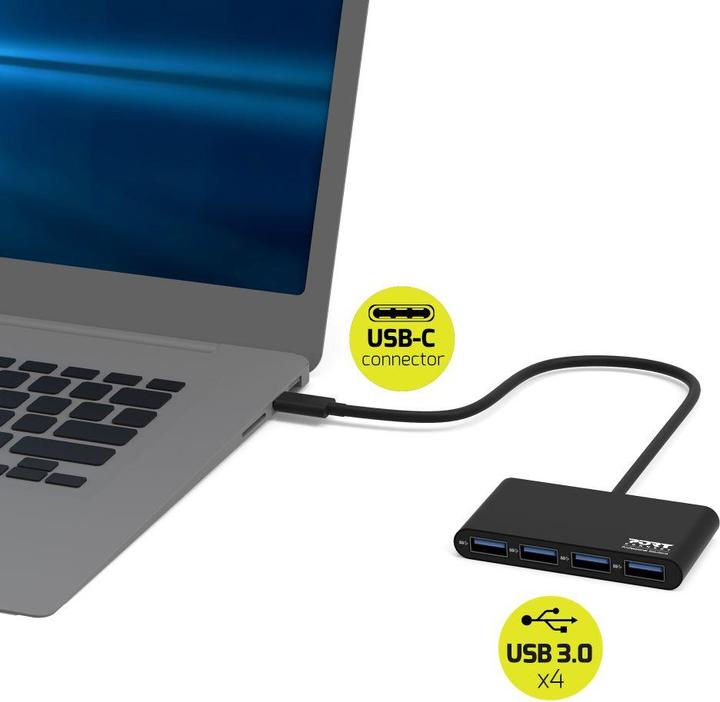 Immagine prodotto Port Designs Hub USB 3.0 di tipo C a 4 porte (USB-C, 4 porte)