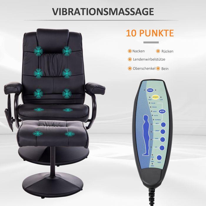 Produktbild Swisshandel24 Relaxliege mit Liegefunktion Massagesessel Fernsehsessel TV Sessel mit Massagefunktion inkl. Hocker