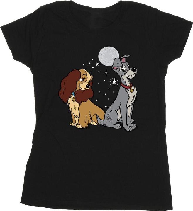 Actual product image Disney Womens/Ladies Lady And The Tramp Moon Cotton T-Shirt (S)