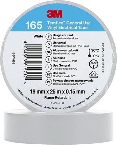 Produktbild 3M 165WH6E Isolierband Weiss 19mmx25m (19 mm)