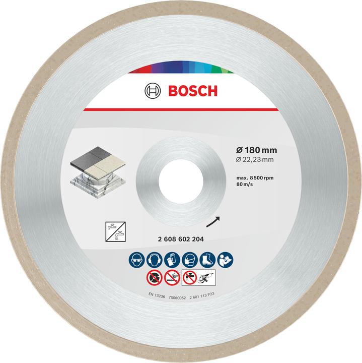 Produktbild Bosch Professional Zubehör Diamanttrennscheibe Standard for Ceramic, 180 x 22,23 x 1,6 x 7 mm, 10er-Pack