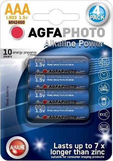 Produktbild AGFAPHOTO Power alkaline battery 1.5V, LR03/AAA, blister 4pcs (4 Stk., AAA)