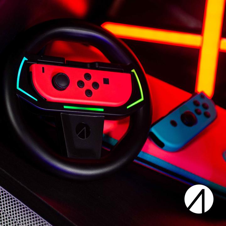 Actual product image Stealth Light-Up Joy-Con Racing Wheel (Switch)