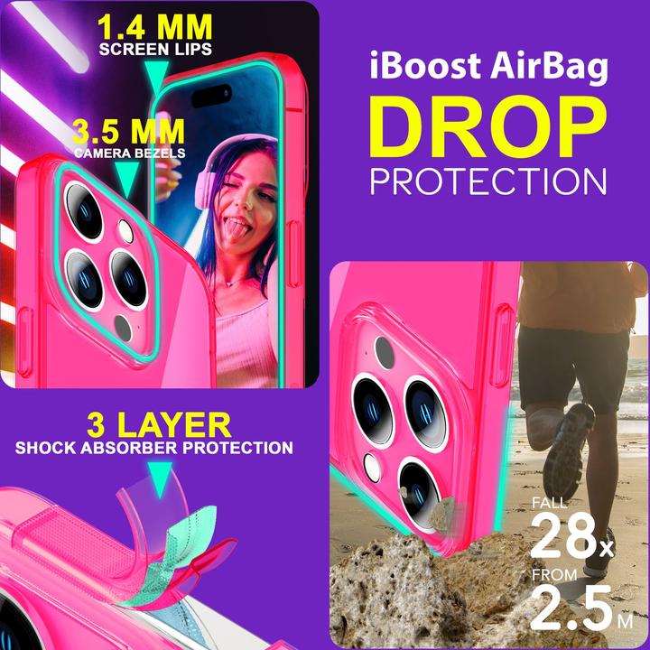 Actual product image Nalia Clear Transparent Neon Silicone Sleeve (Apple iPhone 15 Pro Max)