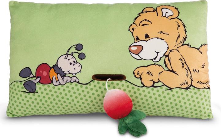 Produktbild NICI 49449 Kissen Bär Mielo mit 2-D Radieschen 43x25cm GREEN (43 x 25 cm)