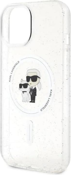 Immagine prodotto Karl Lagerfeld KLHMP15SHGKCNOT Custodia rigida trasparente per iPhone 15 6.1" Karl&Choupette Glitter MagSafe (Apple iPhone 13, Apple iPhone 14, Apple iPhone 15)