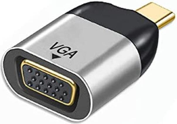 Produktbild Hermex USB-C zu VGA Adapter Kabelmonitor Übermittler 1080p 60Hz m/w (USB Typ-C, VGA, 3.33 cm)