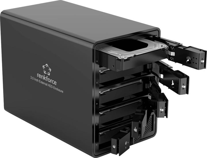 Produktbild Renkforce RF-6647600 8.9 cm (3.5 Zoll) Festplattengehäuse 5 Bay 3.5 Zoll USB-A (