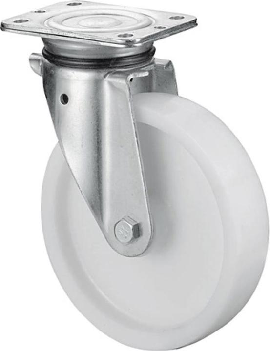 Actual product image BS Rollen Heavy duty swivel castor Wheel Ø 125 mm Load capacity 600 kg Plastic plate L138xW110 mm