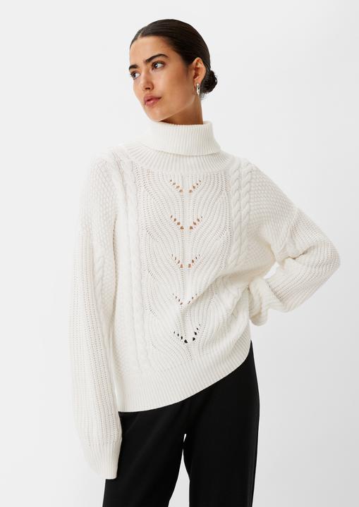 Actual product image Comma Strickpullover Strickpullover mit Ajour-Muster (44)