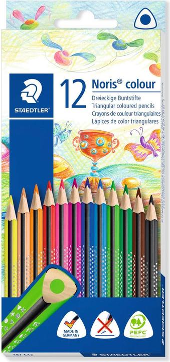 Produktbild Staedtler Buntstift (Orange, Dark Green, Brown, Yellow, Blue, Black, Green, Red, Dark Blue, 12 x)
