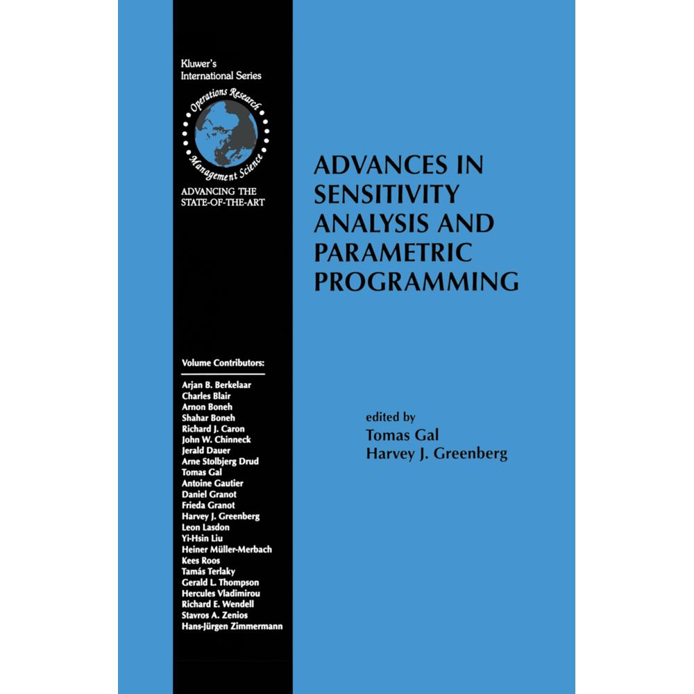 Advances in Sensitivity Analysis and Parametric Programming, Fachbücher