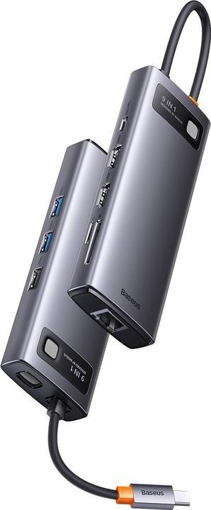 Produktbild Baseus Metal Gleam Series 9-in-1 Multifunctional Type-C HUB Docking Station (USB-C, 9 Ports)