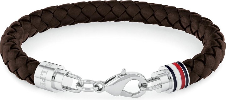Tommy Hilfiger Iconic Braided Leather Armband (19 cm, Edelstahl, Leder)