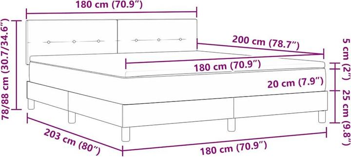 Produktbild vidaXL Boxspringbett (180 x 200 cm)