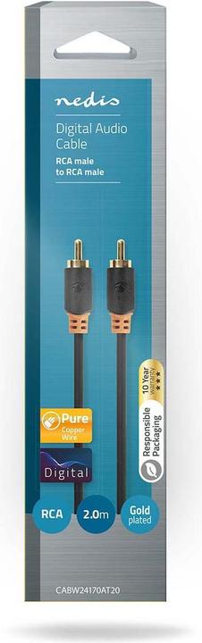 Produktbild Nedis Audiokabel (digital, Cinch, Stecker auf Stecker, 2,0m) (2 m, Cinch)
