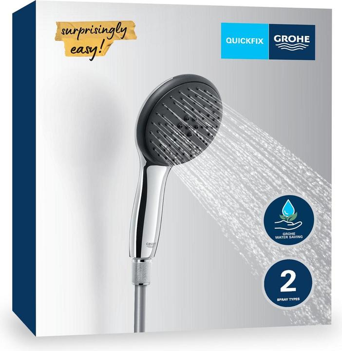 Image du produit Grohe Vitalio Start 110 QuickFix Set de douche à main, sans support, Watersaving Plus, 2 jets, chromé (2 Types de jets, 5.60 l/min)