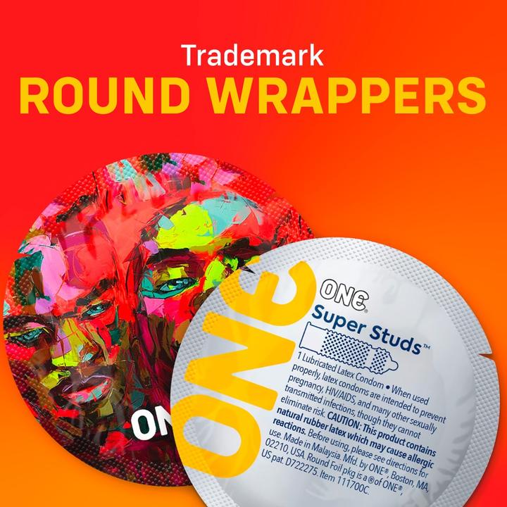 Actual product image One Super Studs" 12 studded condoms - vegan & without harmful ingredients (12 pcs.)