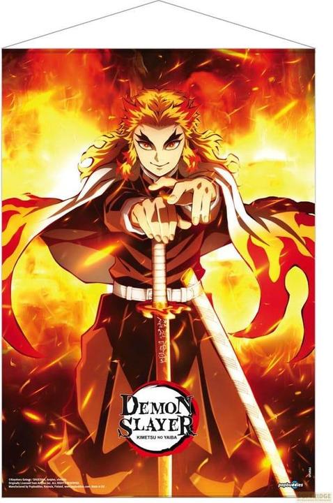 Actual product image POPbuddies Demon Slayer: Kimetsu no Yaiba wall scroll Kyojuro Rengoku 50 x 70 cm