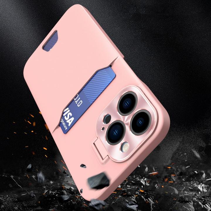 Actual product image Hurtel Leather Stand Case case for iPhone 14 cover card wallet with stand pink (Apple iPhone 14)