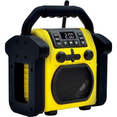 Adler Interactive solution Construction radio with Bluetooth AD 1911 AUX in Black/Yellow (Bluetooth), Radio, Nero, Giallo