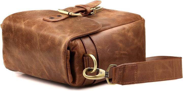 MegaGear Borsa Messenger per Fotocamera in Vera Pelle (Kamera Schultertasche)
