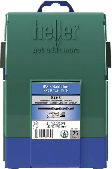 Actual product image Heller HSS metal twist drill bit set 25 (1 mm - 13 mm)