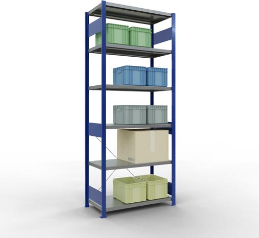 Produktbild Schulte Lagertechnik Stecksystem Grundregal MULTIplus330 mit Kreuzstrebe